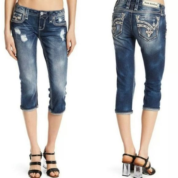 ‎Rock Revival Crop Jeans - Picture 1 of 7